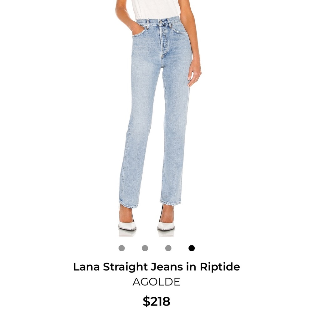 Agolde Denim Button-Fly Jeans in Light Blue